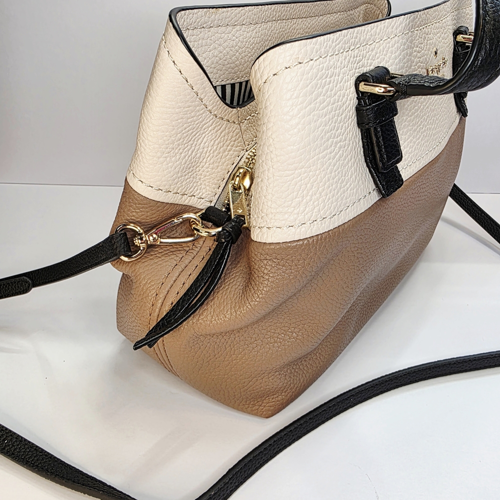 Kate Spade Black & Toasty Pebbled Leather Jackson Street Octavia Crossbody - Picture 5 of 15